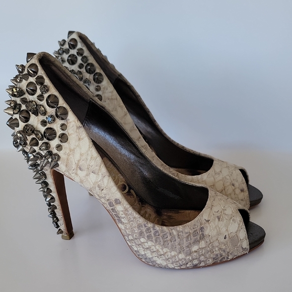 Sam Edelman Shoes - Sam Edelman Snake Print Studded Heels